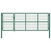 vidaXL Garden Fence Gate with Posts 350x120 cm Steel Green