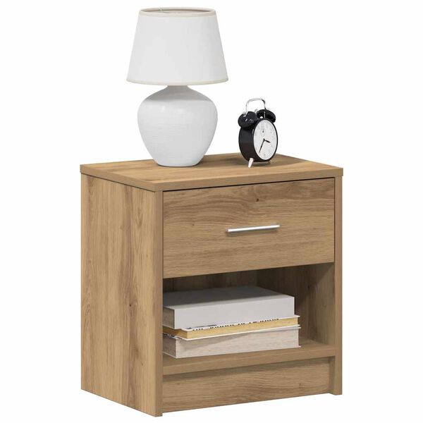 vidaXL Bedside Cabinet with Drawer Artisan Oak 39x28x41 cm