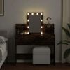vidaXL Dressing Table with LED Smoked Oak 100x40x130 cm