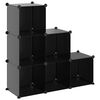 vidaXL Storage Cube Organiser with 6 Cubes Black PP