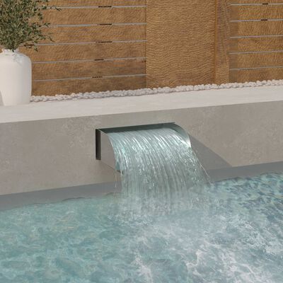 vidaXL Waterfall with LEDs 45x34x14 cm Stainless Steel 304