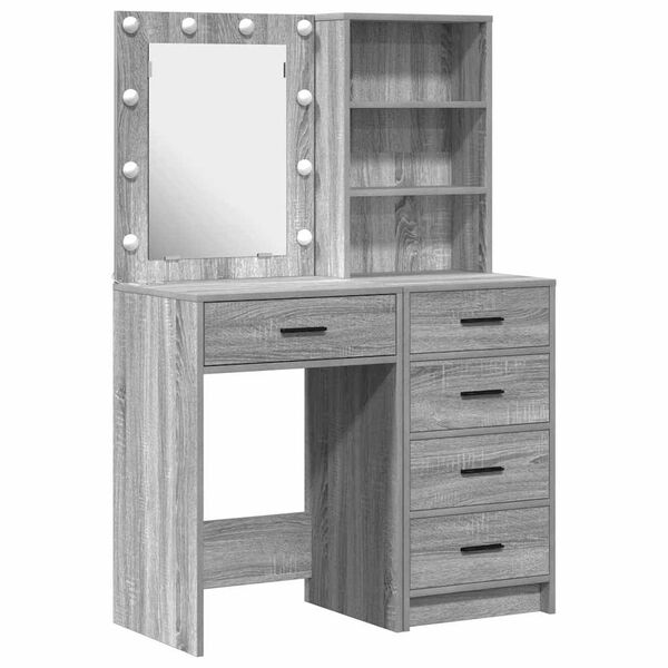 vidaXL Dressing Table 2 pcs Grey 50 x 41 x 135 cm Engineered wood