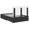 vidaXL Bed Frame with Headboard Black 120 x 200 cm Engineered Wood
