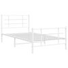 vidaXL Metal Bed Frame without Mattress with Footboard White 107x203cm