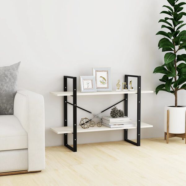 vidaXL 2-Tier Book Cabinet White 100x30x70 cm Solid Pine Wood