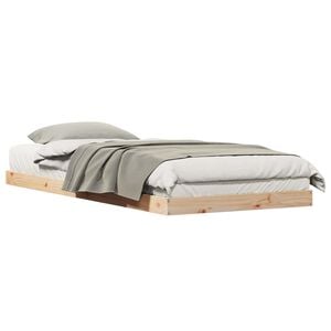 vidaXL Floor Bed Frame Natural 213.5 x 94 x 9 cm Solid Pine Wood