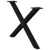 vidaXL Coffee Table Legs X-Shaped 2 pcs Black 70x(42-43) cm Steel