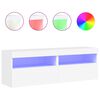 vidaXL TV Wall Cabinets with LED Lights 2 pcs White 60x30x40 cm