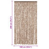 vidaXL Fly Curtain Beige and Dark Brown 100x200 cm Chenille