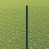 vidaXL Fence with Post Green 1.5 x 25 m Steel