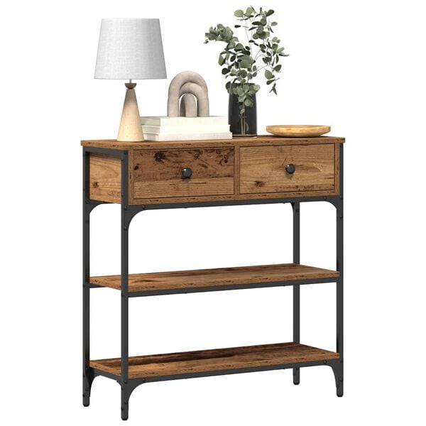 vidaXL Console Table Old Wood 72.5 x 25 x 75 cm Engineered Wood