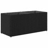 vidaXL Garden Planter with 2 Pots Black 72x30x32 cm Poly Rattan