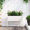vidaXL Raised Garden Planter White 60 x 26 x 48 cm Steel