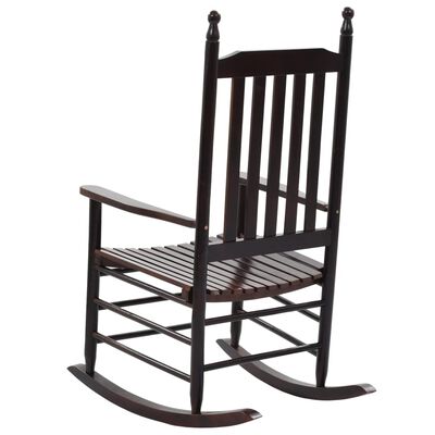 vidaXL Rocking Chair with Curved Seat Brown Poplar Wood