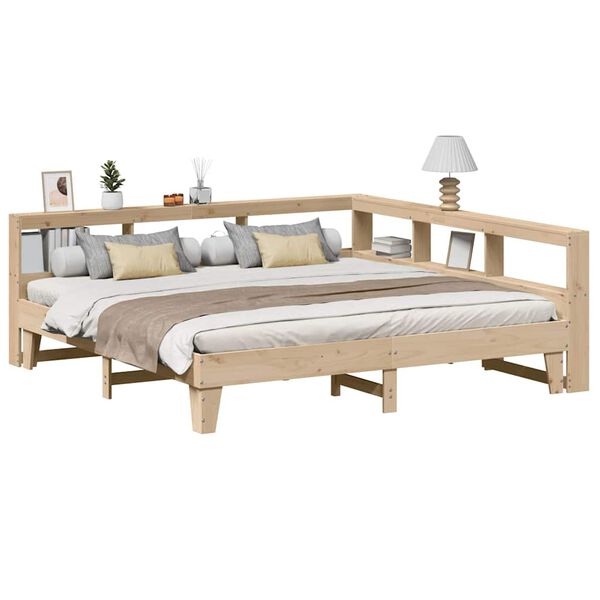 vidaXL Bookcase Bed without Mattress 180x200cm Solid Wood Pine
