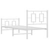 vidaXL Metal Bed Frame without Mattress with Footboard White 75x190cm