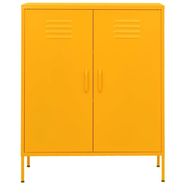vidaXL Storage Cabinet Mustard Yellow 80x35x101.5 cm Steel