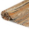 vidaXL Hand-woven Chindi Rug Leather Jute 190x280 cm Tan