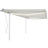 vidaXL Manual Retractable Awning with LED 4x3,5 m Cream
