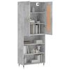 vidaXL Highboard Concrete Grey 69.5x34x180 cm Engineered Wood