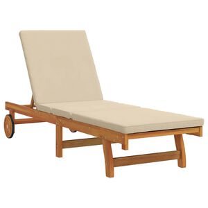vidaXL Sun Lounger Reclining Brown 199 x 63 x 85 cm Solid Acacia Wood