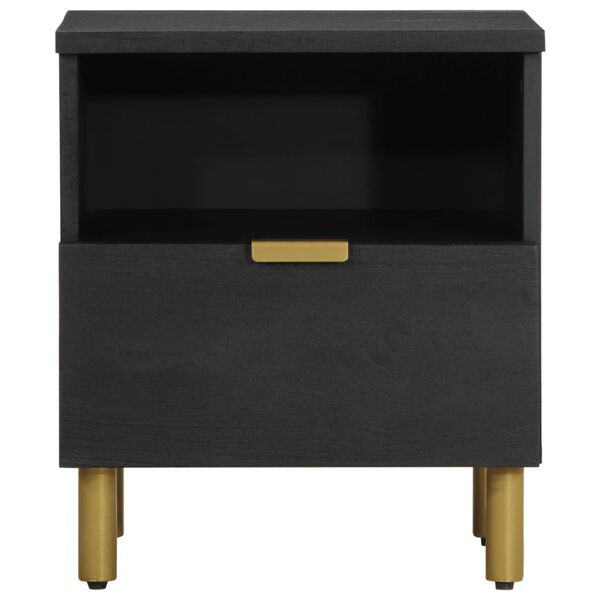 vidaXL Bedside Cabinet Black 40x33x46 cm Engineered Wood