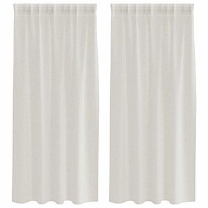 vidaXL Voile Curtain with Curtains 2 pcs Cream 175 x 140 cm Polyester