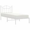 vidaXL Metal Bed Frame without Mattress with Headboard White 80x200cm