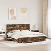 vidaXL Bed Frame with Drawer Smoked Oak 180 x 200 cm Engineered Wood
