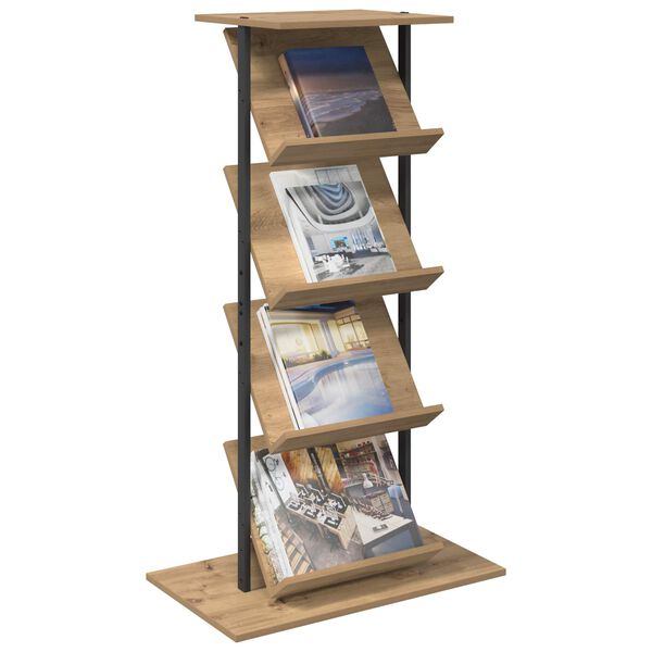 vidaXL Magazine Rack Artisan Oak 68 x 40 x 123.5 cm Engineered Wood