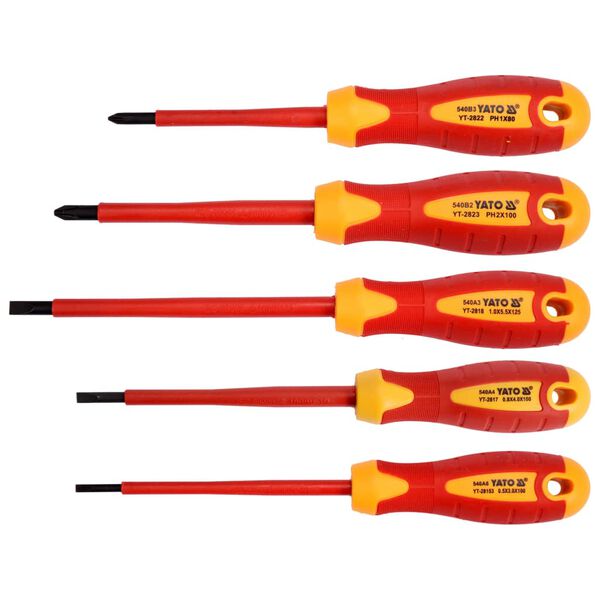 YATO 5 Piece Insulated Screwdriver Set 1000V