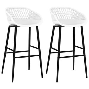vidaXL Bar Chair | Set of 2 | White | PP, metal | Standard | Ergonomic