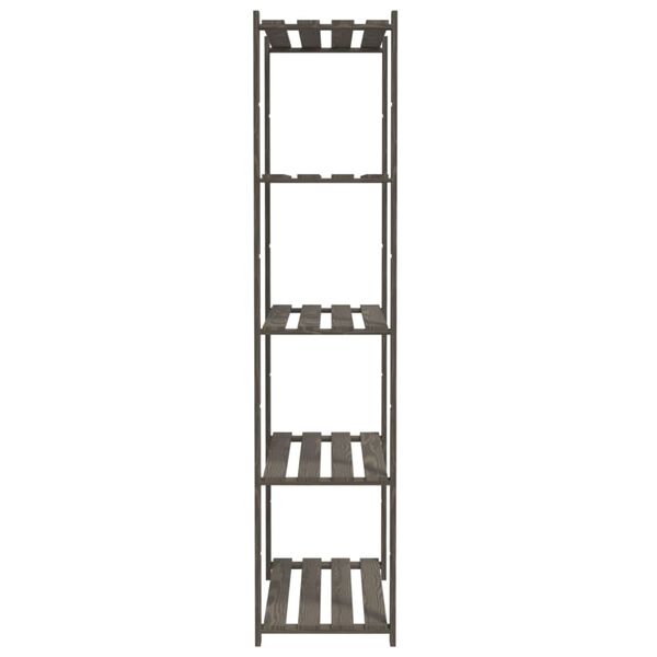 vidaXL 5-Tier Storage Rack Grey 80x38x170 cm Solid Wood Pine