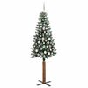 vidaXL Slim Christmas Tree with 300 LEDs Green and White 180 cm