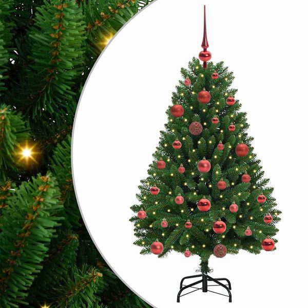 vidaXL Artificial Christmas Tree Green 120 cm PVC and Metal