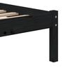 vidaXL Bed Frame without Mattress Black Small Single Solid Wood