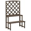 vidaXL Plant Stand with Trellis Grey 70x42x115 cm Solid Fir Wood