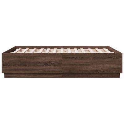 vidaXL Bed Frame Brown Oak 120x190 cm Small Double Engineered Wood
