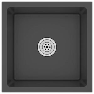 vidaXL Handmade Kitchen Sink Black Stainless Steel