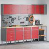 vidaXL Work Cabinet Set with Drawer with Shelf 12 pcs Red and Grey