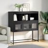 vidaXL Sideboard Black 100.5x39x107 cm Cold-rolled Steel