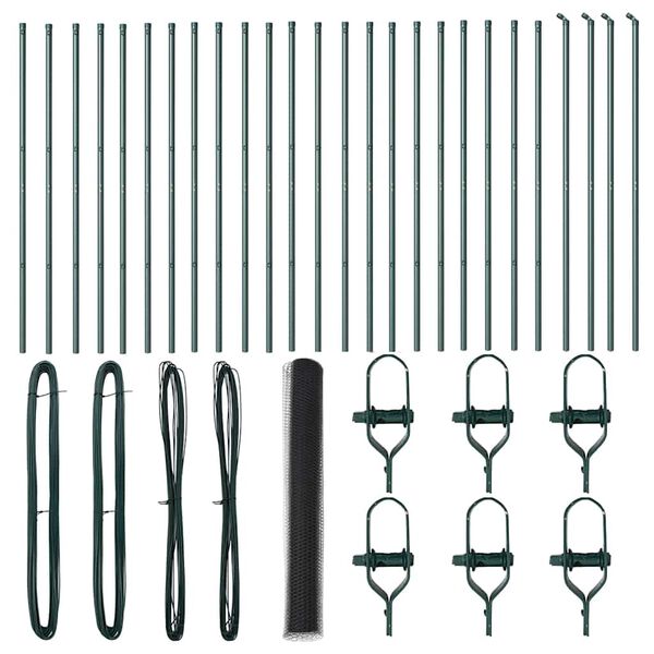 vidaXL Fence Post Grey 50 x 1.2 m (36 mm mesh) Steel and PVC