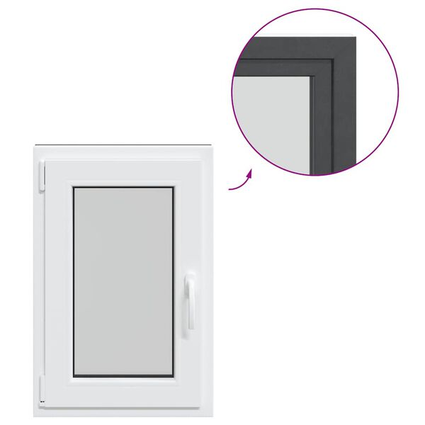 vidaXL Basement Window "RISOR" 50x75 cm Tilt&Turn DIN Left Anthracite