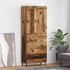vidaXL Highboard with Drawer 2 pcs Old Wood Engineered Wood