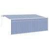 vidaXL Retractable Awning Retractable Striped Blue 350 x 200 cm Fabric