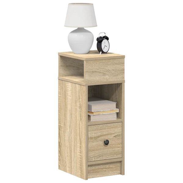 vidaXL Bedside Cabinets 2 pcs with Drawer Sonoma Oak 25x31x66 cm