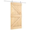 vidaXL Sliding Door Natural and White 100 x 210 cm Solid Pine Wood