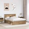 vidaXL Bed Frame Artisian Oak 140 x 200 cm Solid Pine Wood