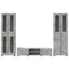 vidaXL TV Cabinet Set with Drawer Concrete Grey Engineered Wood