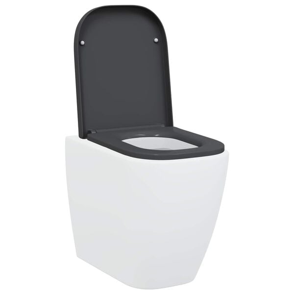 vidaXL Toilet Seat Anthracite 47.5 x 35 x 3.6 cm Duroplast